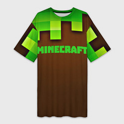 Футболка женская длинная Minecraft forever, цвет: 3D-принт