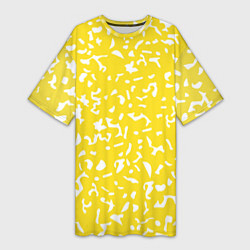 Футболка женская длинная Лимонный камуфляж, цвет: 3D-принт