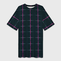 Футболка женская длинная Color black stripes, цвет: 3D-принт