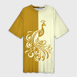 Женская длинная футболка Жар-птица в золотом