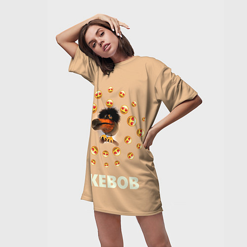 Женская длинная футболка Мем скебоб и смайлики / 3D-принт – фото 3