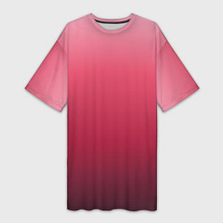 Футболка женская длинная Градиент гранатовый, цвет: 3D-принт