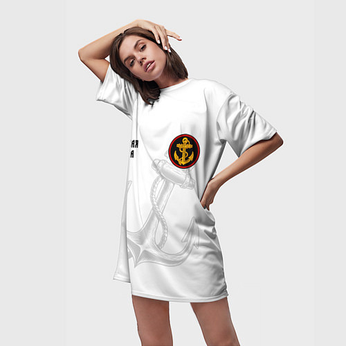 Женская длинная футболка Морская Пехота ВМФ / 3D-принт – фото 3