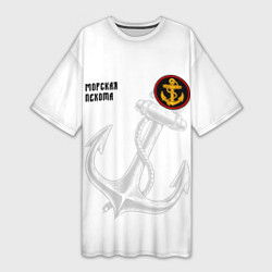Футболка женская длинная Морская Пехота ВМФ, цвет: 3D-принт
