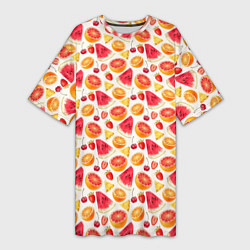 Женская длинная футболка Ягодный микс