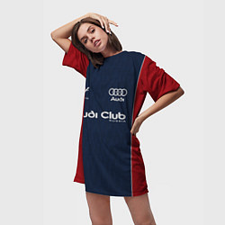 Футболка женская длинная Audi club retro, цвет: 3D-принт — фото 2