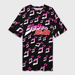 Футболка женская длинная JoJo bizarre adventure - logo, цвет: 3D-принт