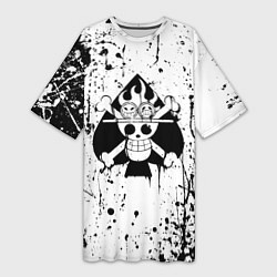 Футболка женская длинная Символ Эйса с подтеками, цвет: 3D-принт