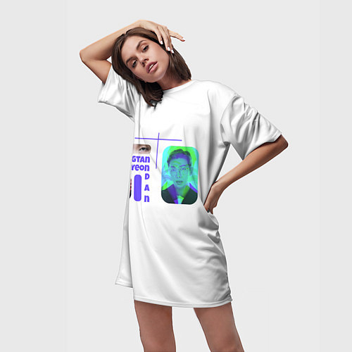 Женская длинная футболка RM - BTS / 3D-принт – фото 3