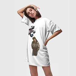 Футболка женская длинная J-Hope, цвет: 3D-принт — фото 2