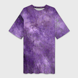 Футболка женская длинная Абстракция - violet oil painting, цвет: 3D-принт
