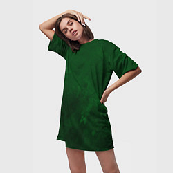 Футболка женская длинная Абстракция - drops on an emerald, цвет: 3D-принт — фото 2
