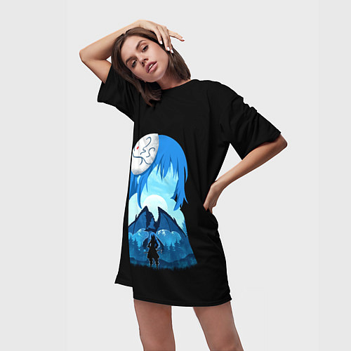 Женская длинная футболка Мое перерождение в слизь / 3D-принт – фото 3