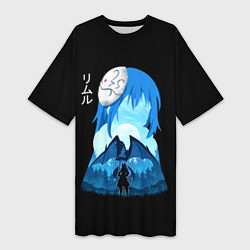 Футболка женская длинная Мое перерождение в слизь, цвет: 3D-принт