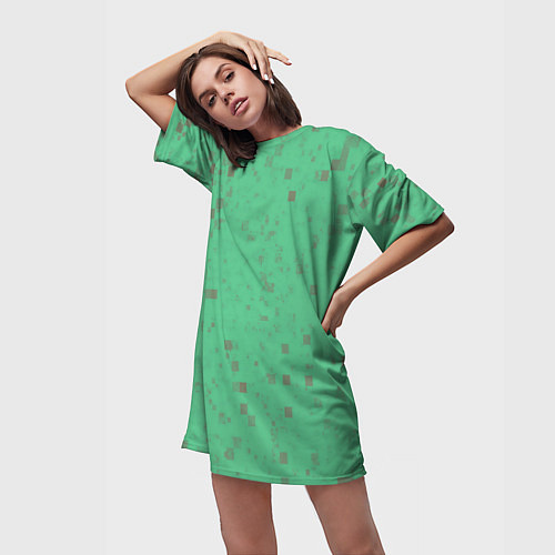 Женская длинная футболка Color green brown / 3D-принт – фото 3