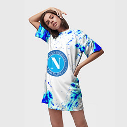 Футболка женская длинная Наполи текстура краски, цвет: 3D-принт — фото 2