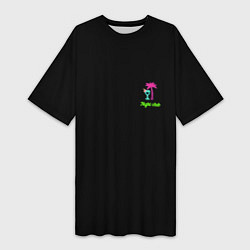 Футболка женская длинная Night club neon, цвет: 3D-принт