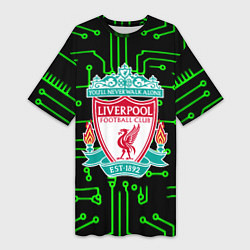 Футболка женская длинная Liverpool плата текстура, цвет: 3D-принт