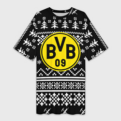 Футболка женская длинная Borussia x fortnite pattern, цвет: 3D-принт