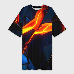 Футболка женская длинная Plate fractures, цвет: 3D-принт