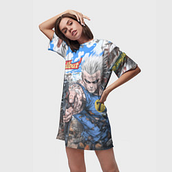 Футболка женская длинная Fallout комиксный стиль, цвет: 3D-принт — фото 2