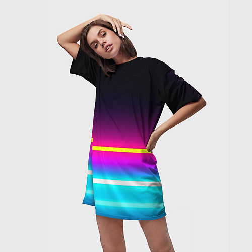 Женская длинная футболка Beach shorts / 3D-принт – фото 3