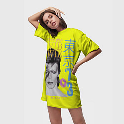 Футболка женская длинная David Bowie 1973, цвет: 3D-принт — фото 2