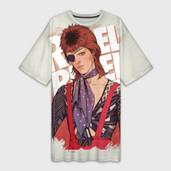 Женская длинная футболка David Bowie Rebel Rebel