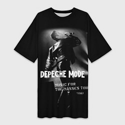 Футболка женская длинная Depeche Mode - Music for the Masses tour, цвет: 3D-принт