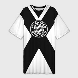 Футболка женская длинная Бавария Мюнхен полосы, цвет: 3D-принт