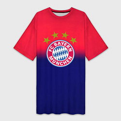 Футболка женская длинная Бавария Мюнхен градиент, цвет: 3D-принт