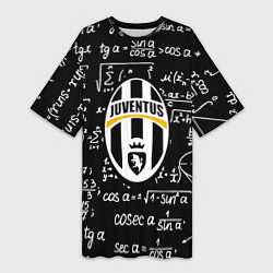 Футболка женская длинная Ювентус физика символы, цвет: 3D-принт