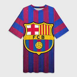 Футболка женская длинная Barcelona, цвет: 3D-принт