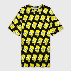Женская длинная футболка Барт Симпсон: узор