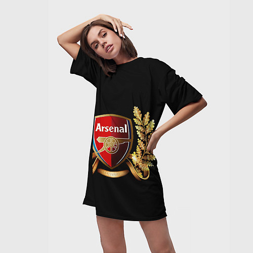 Женская длинная футболка Arsenal / 3D-принт – фото 3