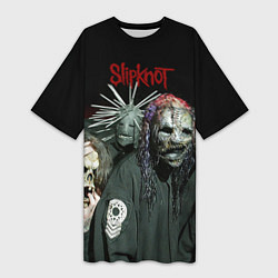 Футболка женская длинная Slipknot, цвет: 3D-принт