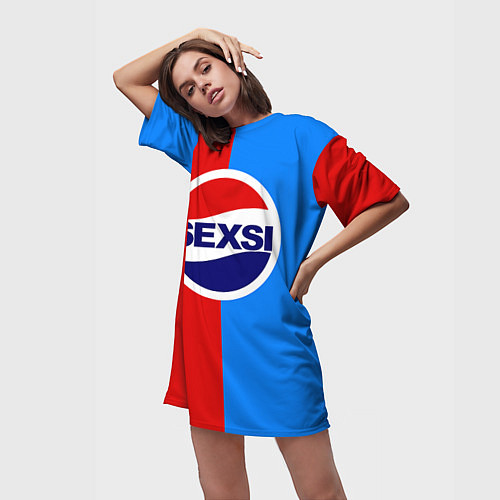 Женская длинная футболка Sexsi Pepsi / 3D-принт – фото 3
