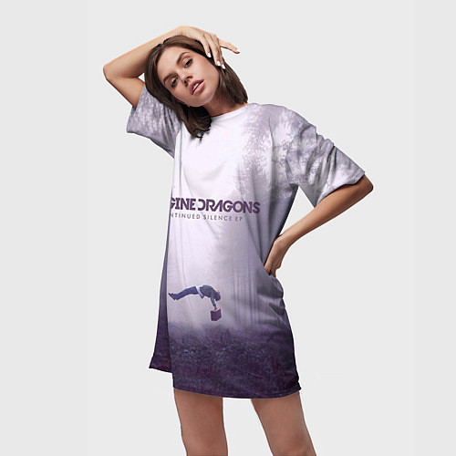 Женская длинная футболка Imagine Dragons: Silence / 3D-принт – фото 3