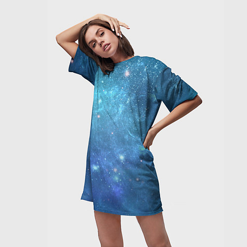 Женская длинная футболка Космос / 3D-принт – фото 3