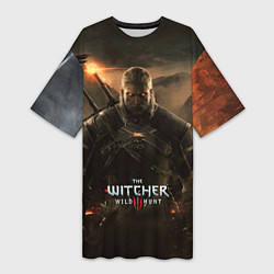 Футболка женская длинная Wild hunt, цвет: 3D-принт