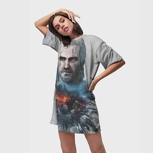 Женская длинная футболка Witcher / 3D-принт – фото 3