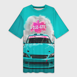 Футболка женская длинная 2 JZ GTE, цвет: 3D-принт