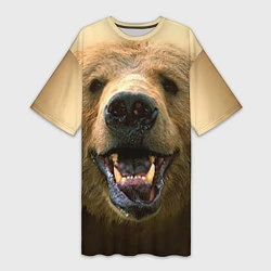 Женская длинная футболка Взгляд медведя
