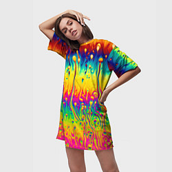 Футболка женская длинная Tie dye, цвет: 3D-принт — фото 2