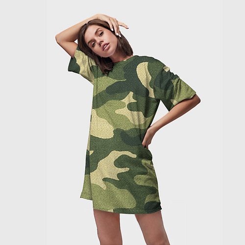 Женская длинная футболка Хаки / 3D-принт – фото 3