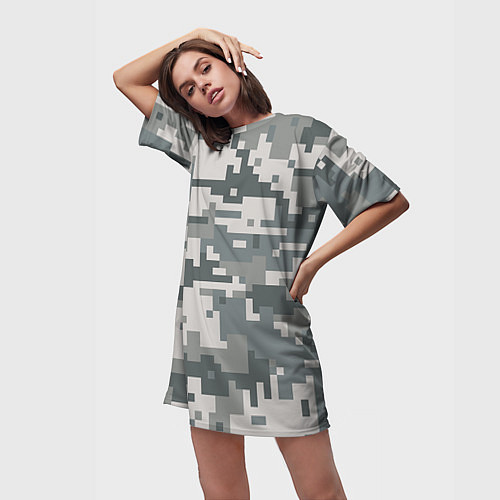 Женская длинная футболка Камуфляж / 3D-принт – фото 3