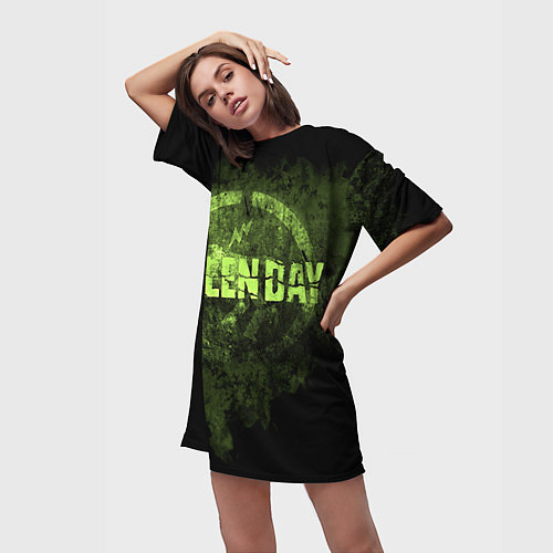 Женская длинная футболка Green Day: Acid Voltage / 3D-принт – фото 3