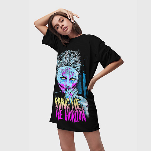 Женская длинная футболка BMTH: Acid Girl / 3D-принт – фото 3