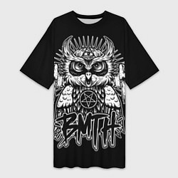 Футболка женская длинная BMTH Owl, цвет: 3D-принт