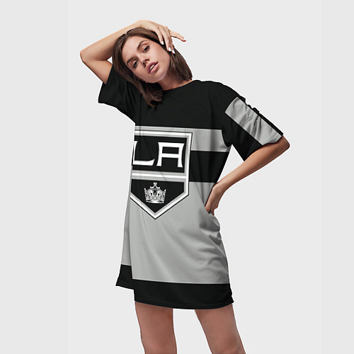 Женская длинная футболка Los Angeles Kings / 3D-принт – фото 3